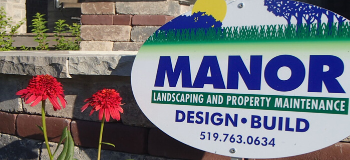 Yard sign of Manor Landcaping