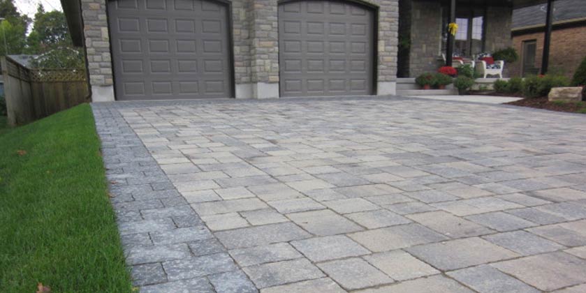 Driveway Landscaping with interlocking