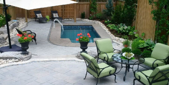 Backyard pool landscaping