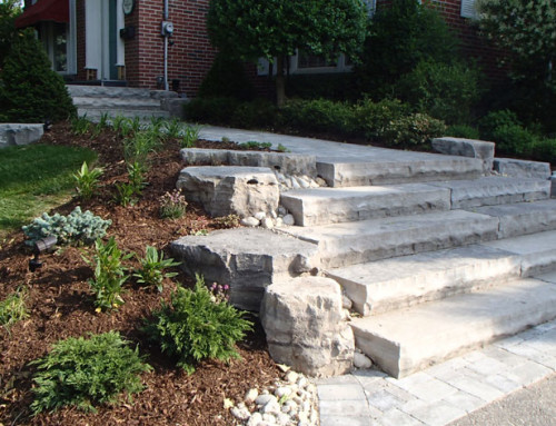 Natural Stone Steps and Front Walkway