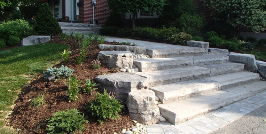 Natural Stone Steps for Front Entrance