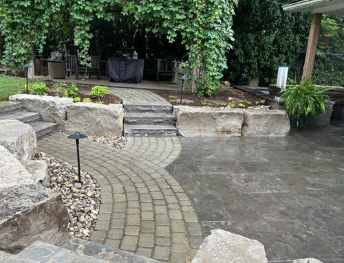 Sunken Patio with Natural Stone